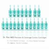 dr. pen a6s precision & coverage combo cartridges total 20pcs